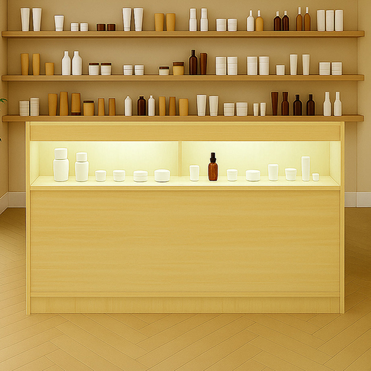 Balcão Comercial com Luz LED B1500 – cor Maple