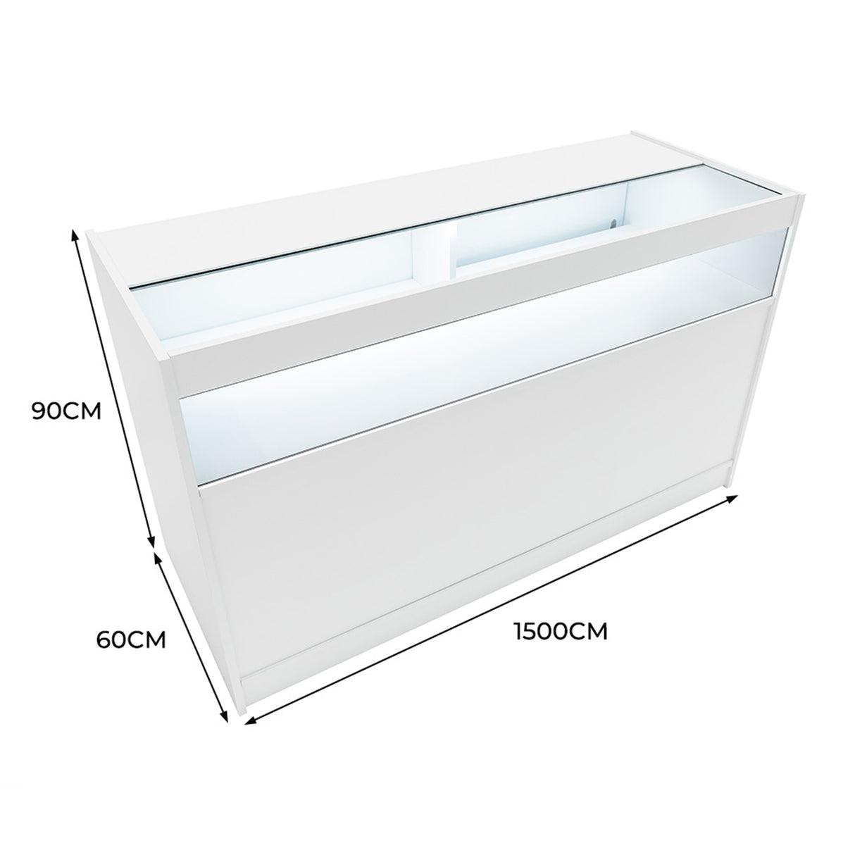 Balcão Comercial com Luz LED B1500 – Branco