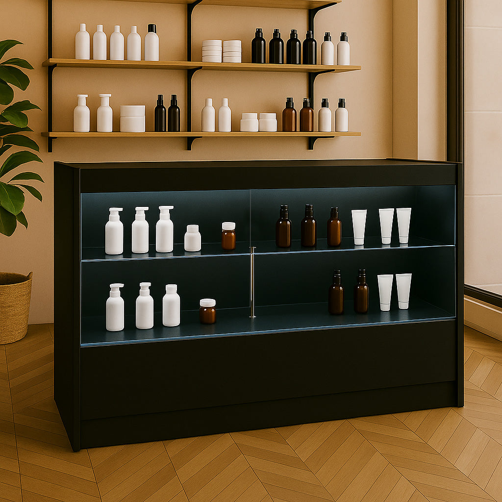 Balcão Comercial com Luz LED C1500 – Preto