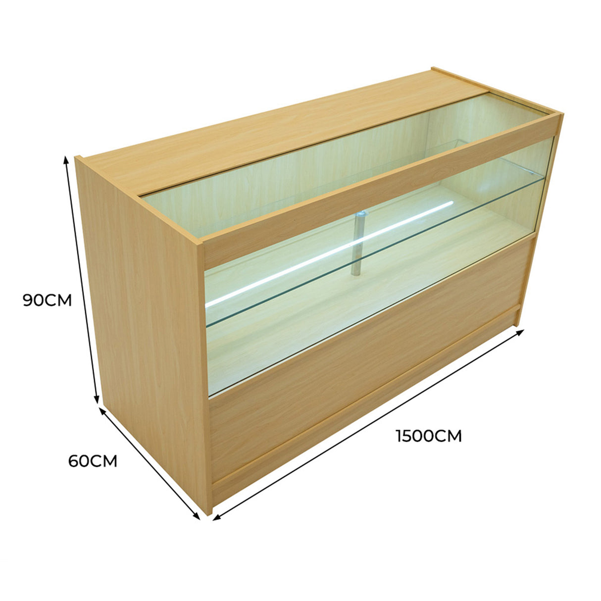 Balcão Comercial com Luz LED C1500 – cor Maple