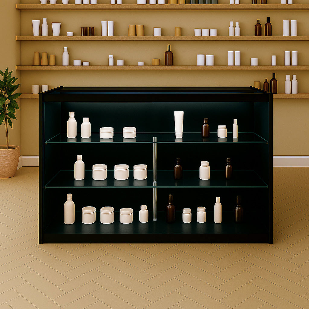 Balcão Comercial com Luz LED K1500 – Preto