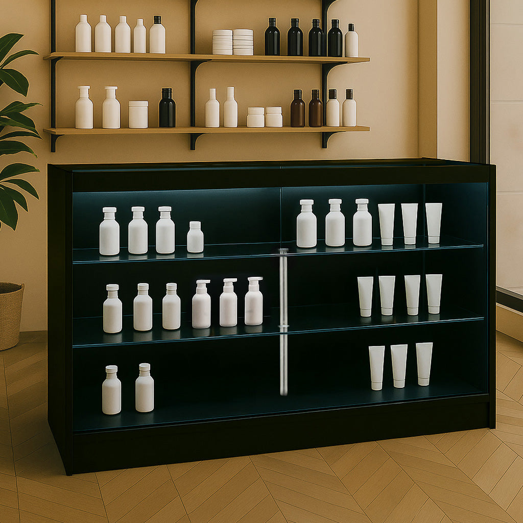 Balcão Comercial com Luz LED K1500 – Preto