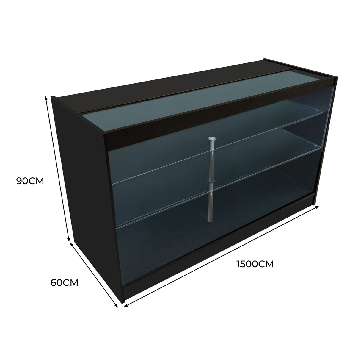 Balcão Comercial com Luz LED K1500 – Preto