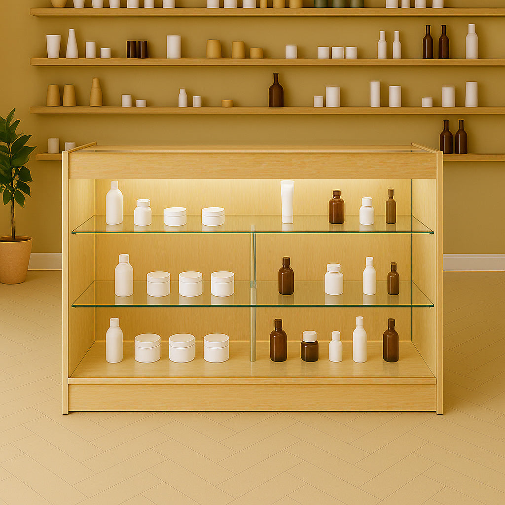 Balcão Comercial com Luz LED K1500 – cor Maple