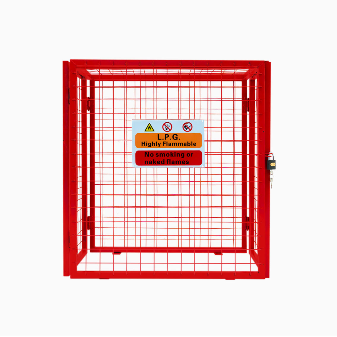 Gaiola Dobrável para Garrafas de Gás - 90cm x 80cm x 43cm - Vermelha