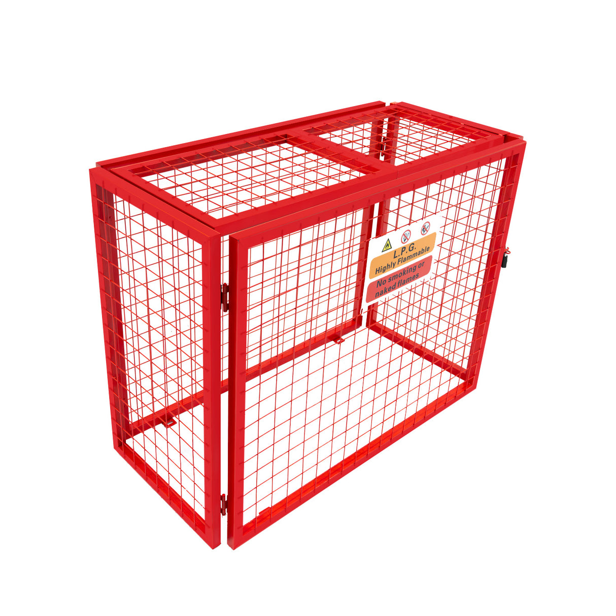 Gaiola Dobrável para Garrafas de Gás - 92cm x 110cm x 50cm - Vermelha