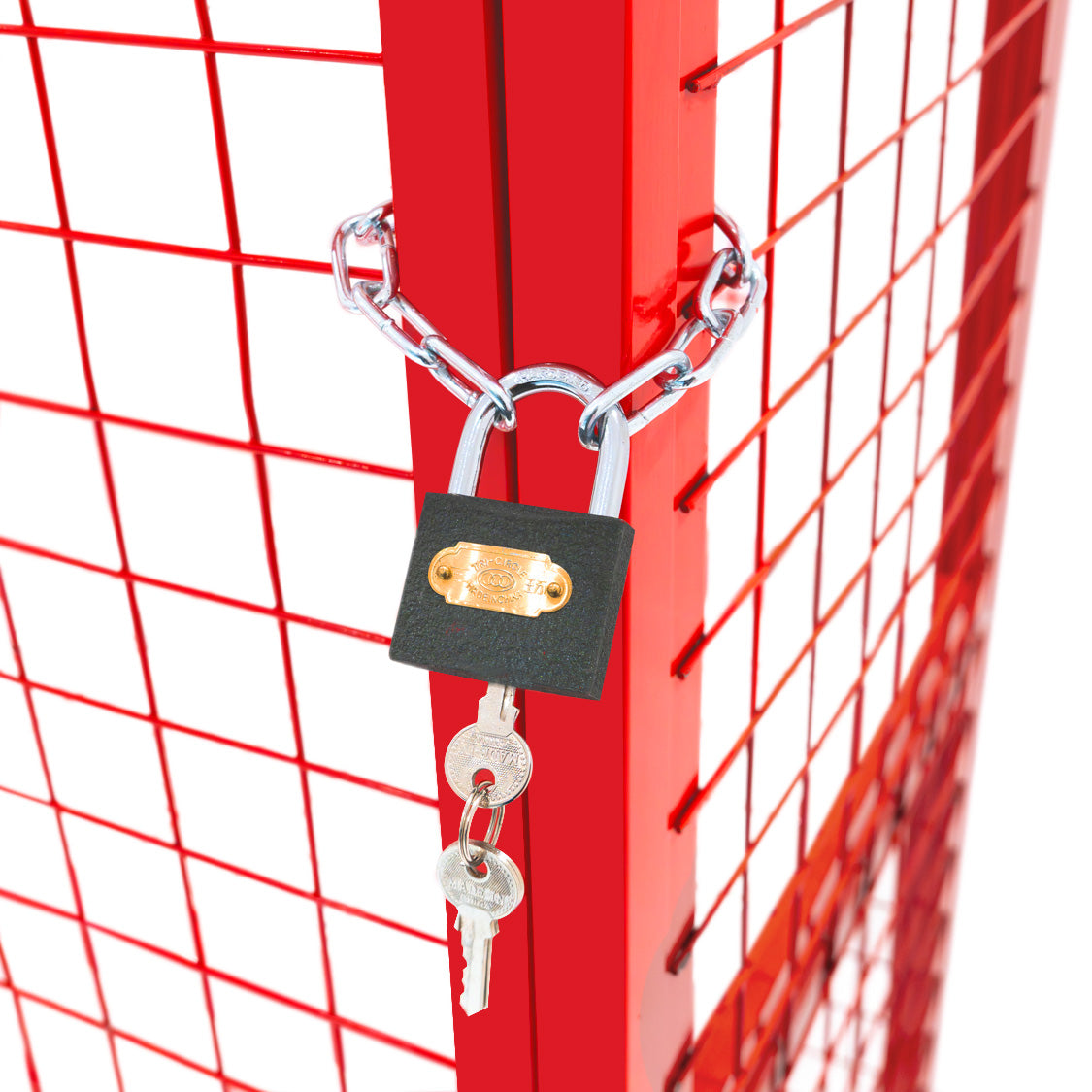 Gaiola Dobrável para Garrafas de Gás - 181cm x 116cm x 57cm - Vermelha