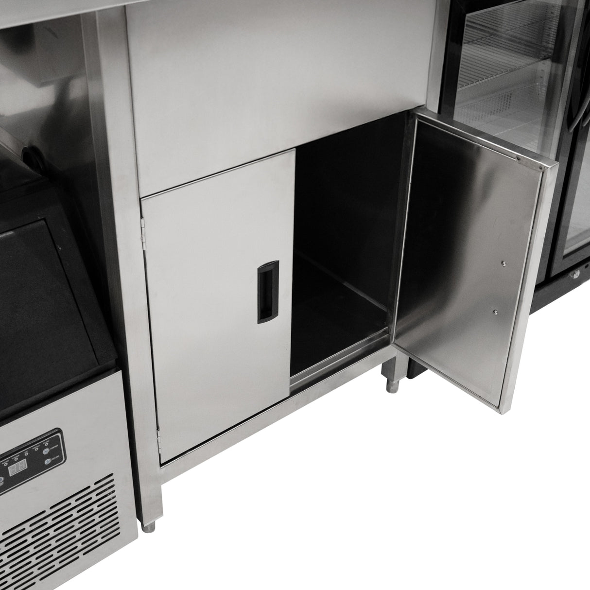 Conjunto de estação de trabalho para chá de bolhas (Frigorífico de Portas Corrediças)