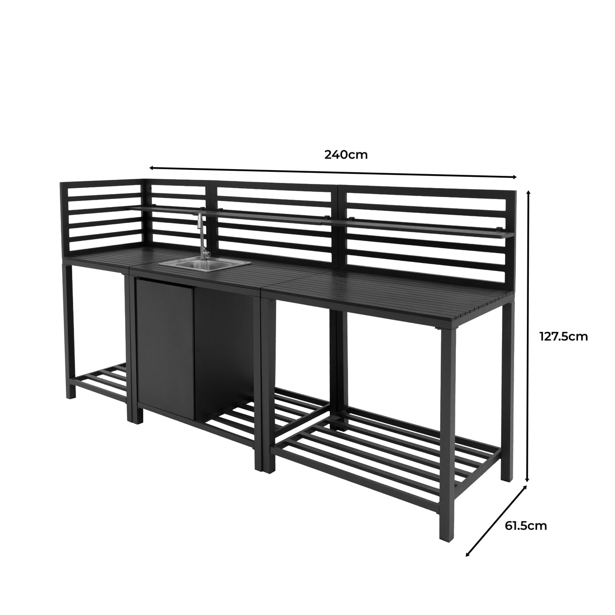 Cozinha Externa Modular de Alumínio – Conjunto com 3 Peças
