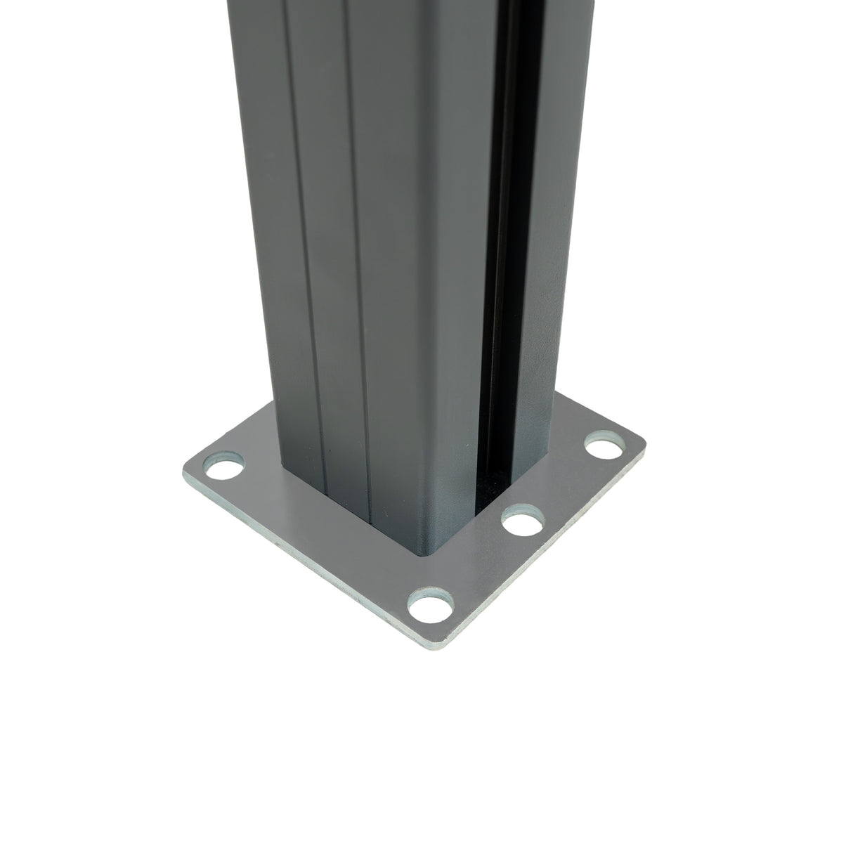 Vedação de Exterior em WPC e Alumínio – 1 Painel Oblíquo + 1 Poste | Cinza