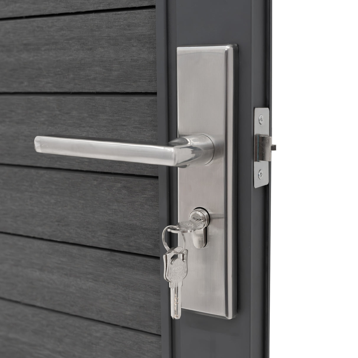 Portão de Vedação Exterior em WPC e Alumínio | Cinza