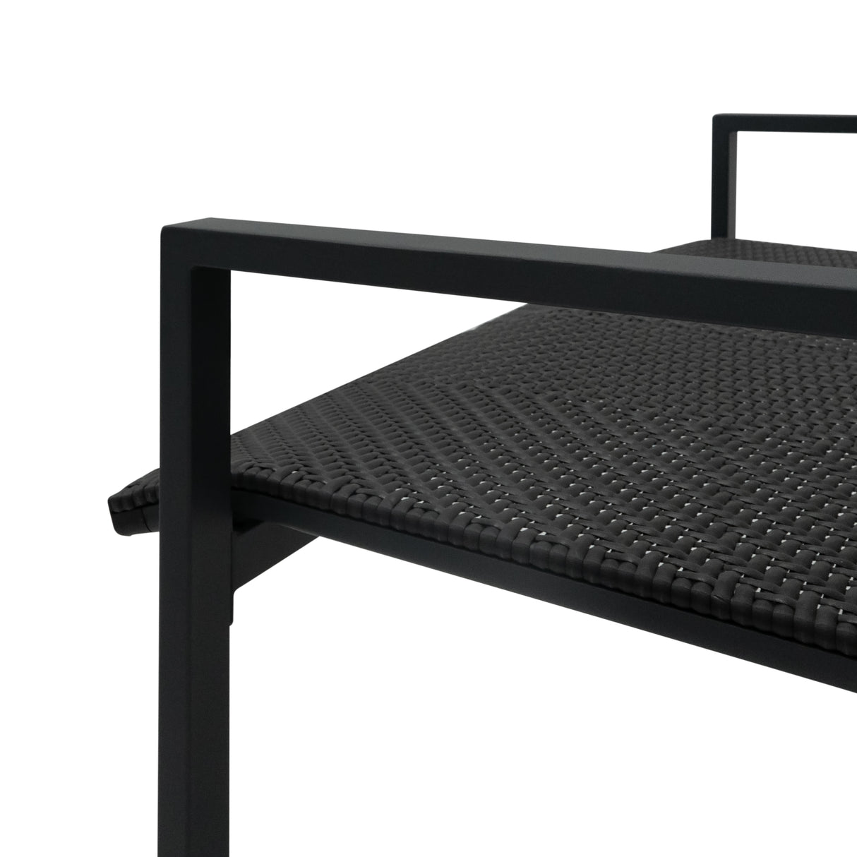 Conjunto de Móveis de Pátio de Ratã - Preto