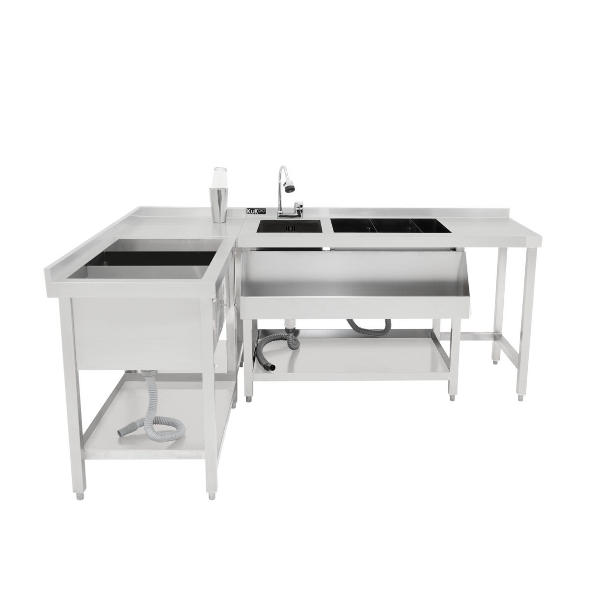 Pack de Estação de Bar - Estação de Bar para Coquetéis com Unidade de Poço de Gelo e Unidade Modular de Canto