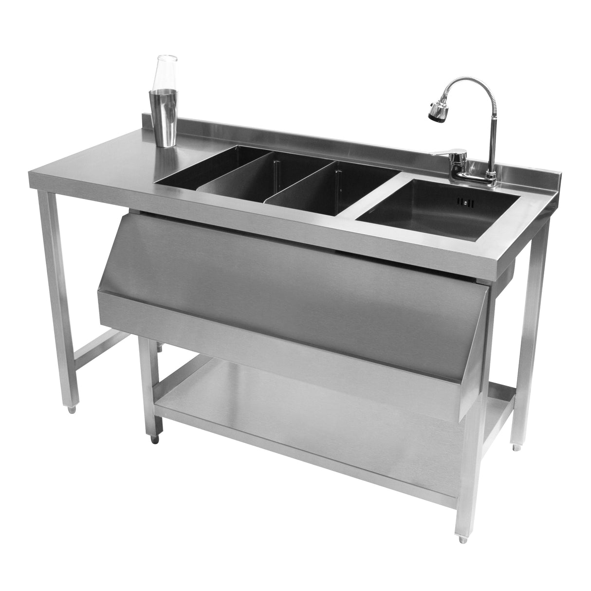 Pack de Estação de Bar - Estação de Bar para Coquetéis com Unidade de Poço de Gelo e Unidade Modular de Canto