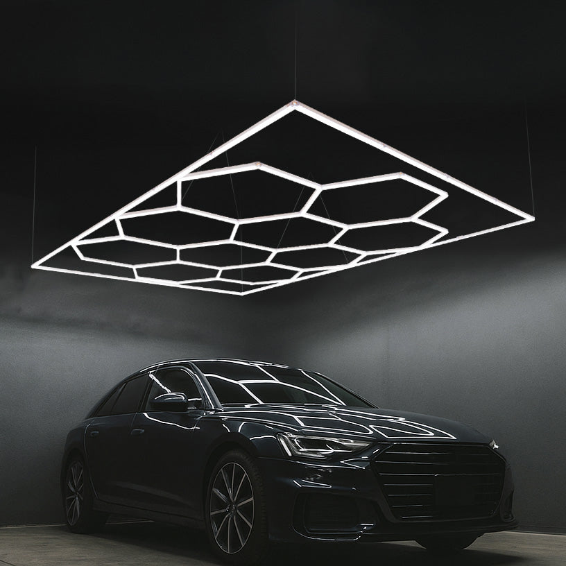 Luminária de teto LED hexagonal (x10 hexágonos)