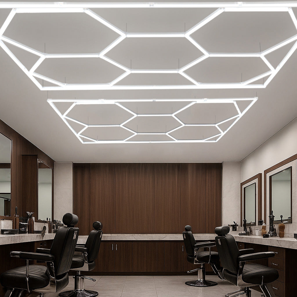 Luminária de teto LED hexagonal (x10 hexágonos)