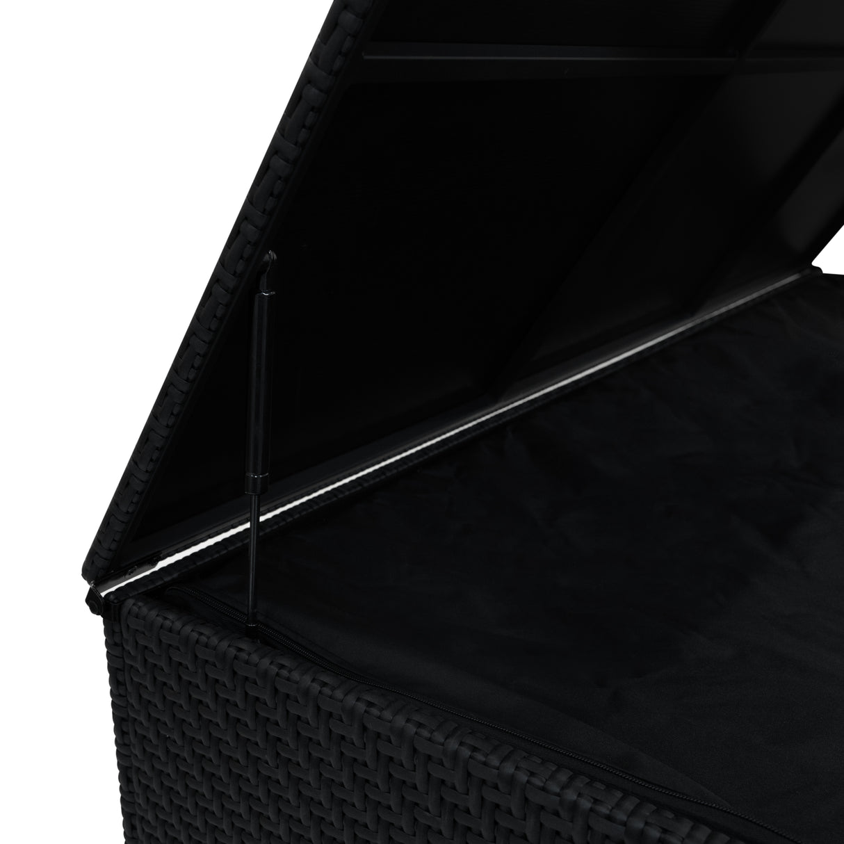 Conjunto Modular de Ratán (7 peças) com Caixa de Armazenamento 996L (Preto)