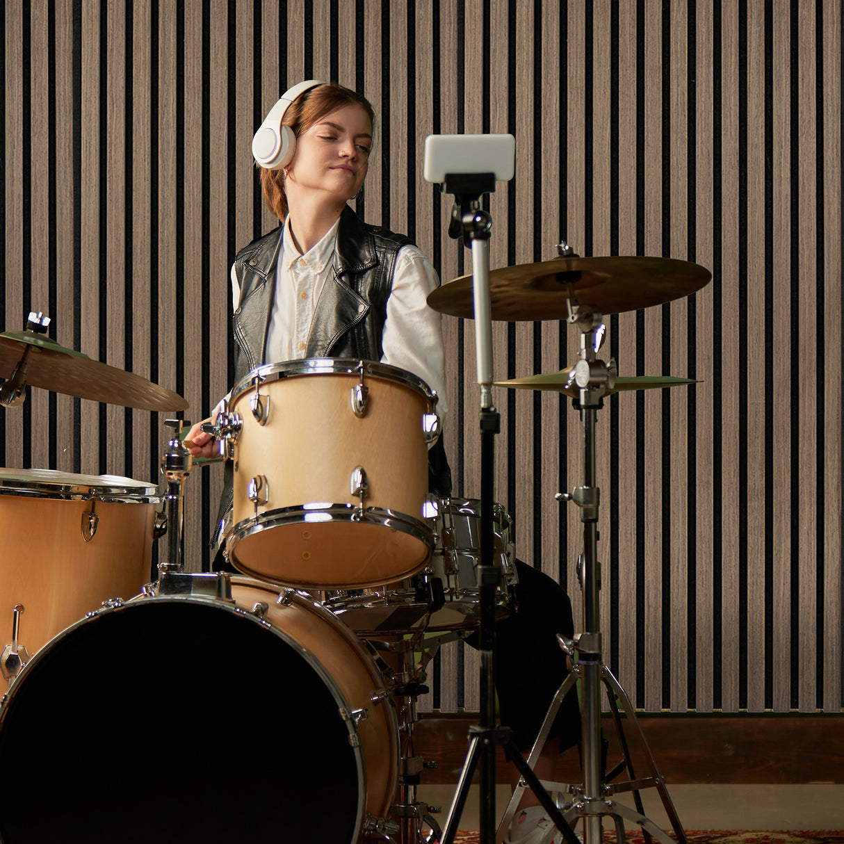 Painéis Acústicos de Parede - Nogueira Escura x 3 unidades