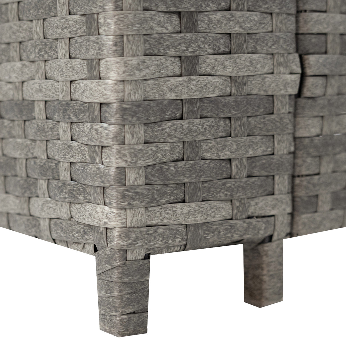 Conjunto de Jardim em Rattan 8 Lugares com Mesa de Fogo a Gás – Cinzento