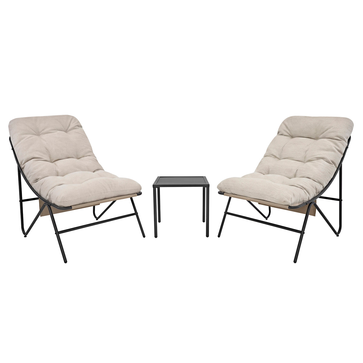 Conjunto de Jardim de 3 Peças – Cinzento e Creme - view 2