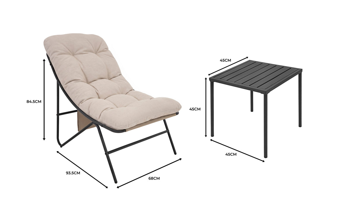 Conjunto de Jardim de 3 Peças – Cinzento e Creme - view 5