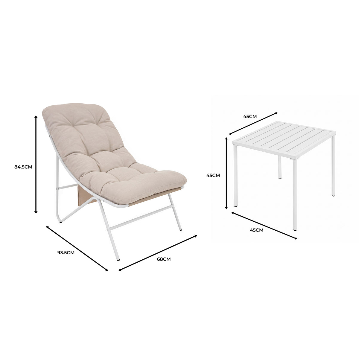 Conjunto de Jardim de 3 Peças – Creme - view 5