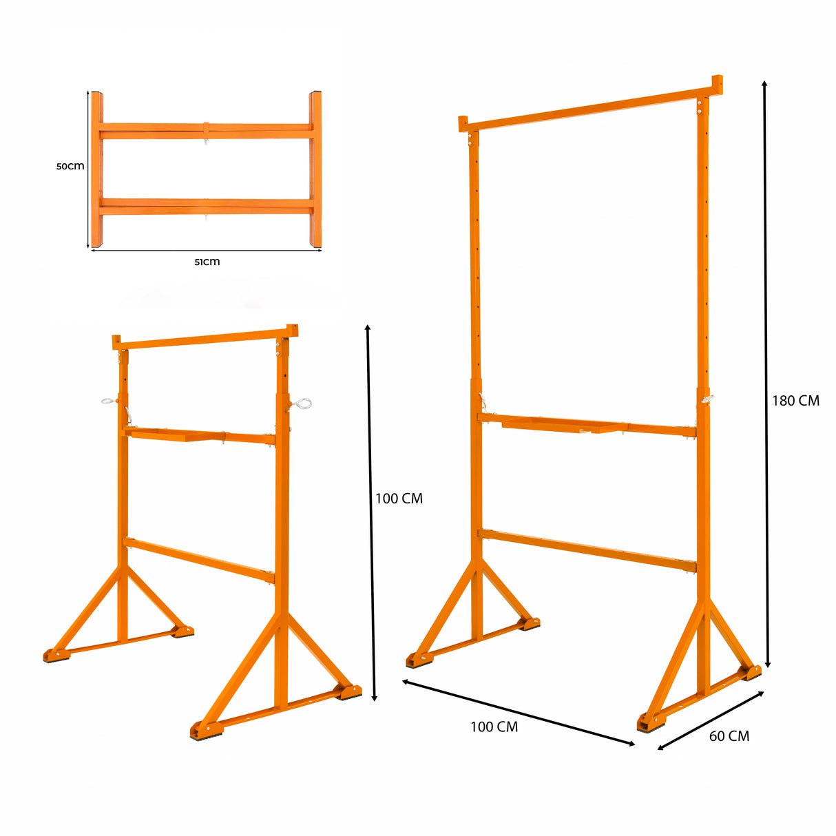 4 Cavaletes de obra e 5 Suportes para Argamassa de 50 cm
