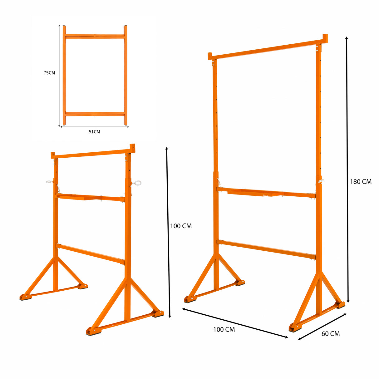 4 Cavaletes de obra e 5 Suportes para Argamassa de 75 cm