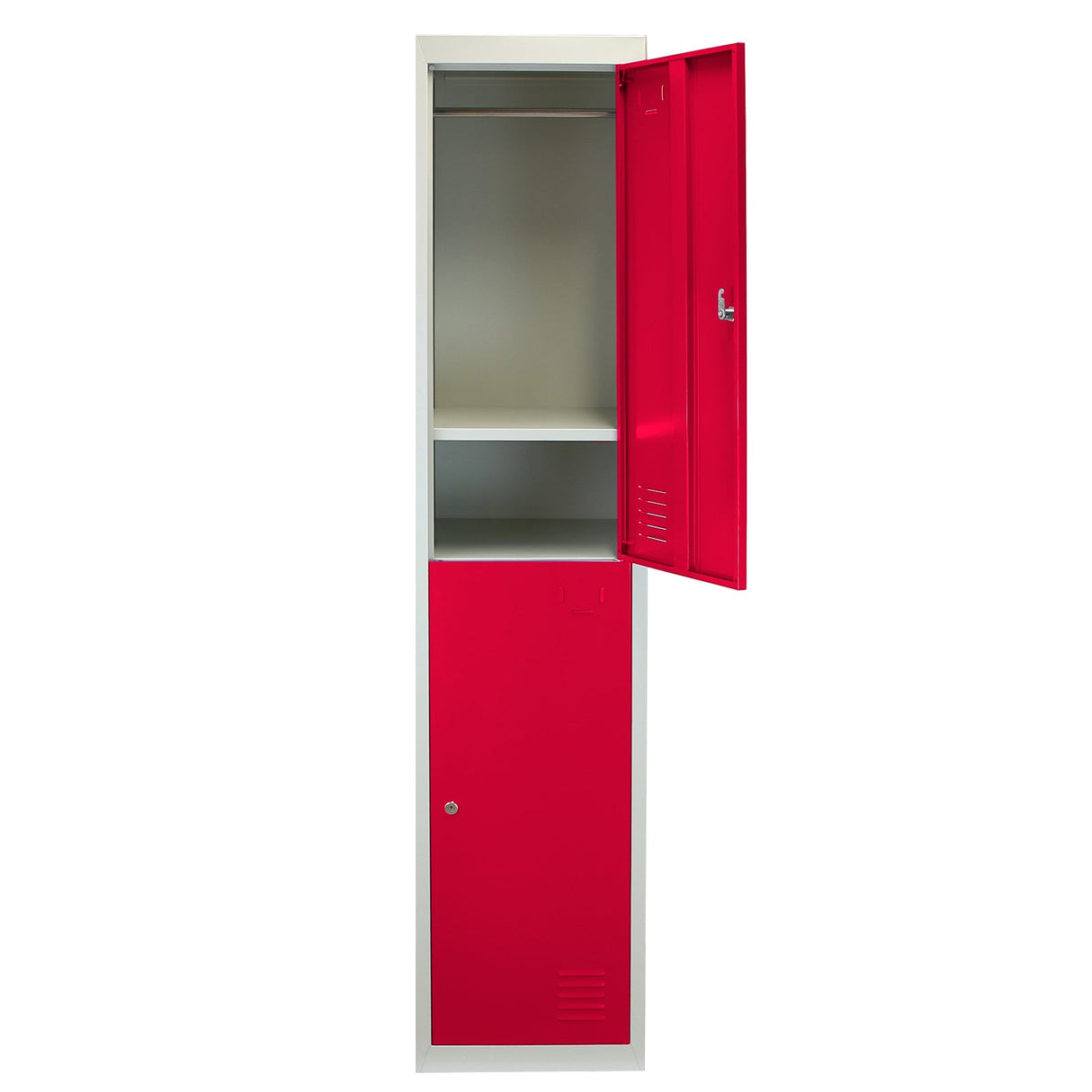 3 Armá rios para Montar com 2 Portas de Aço Vermelho 45cm x 114cm x 180cm
