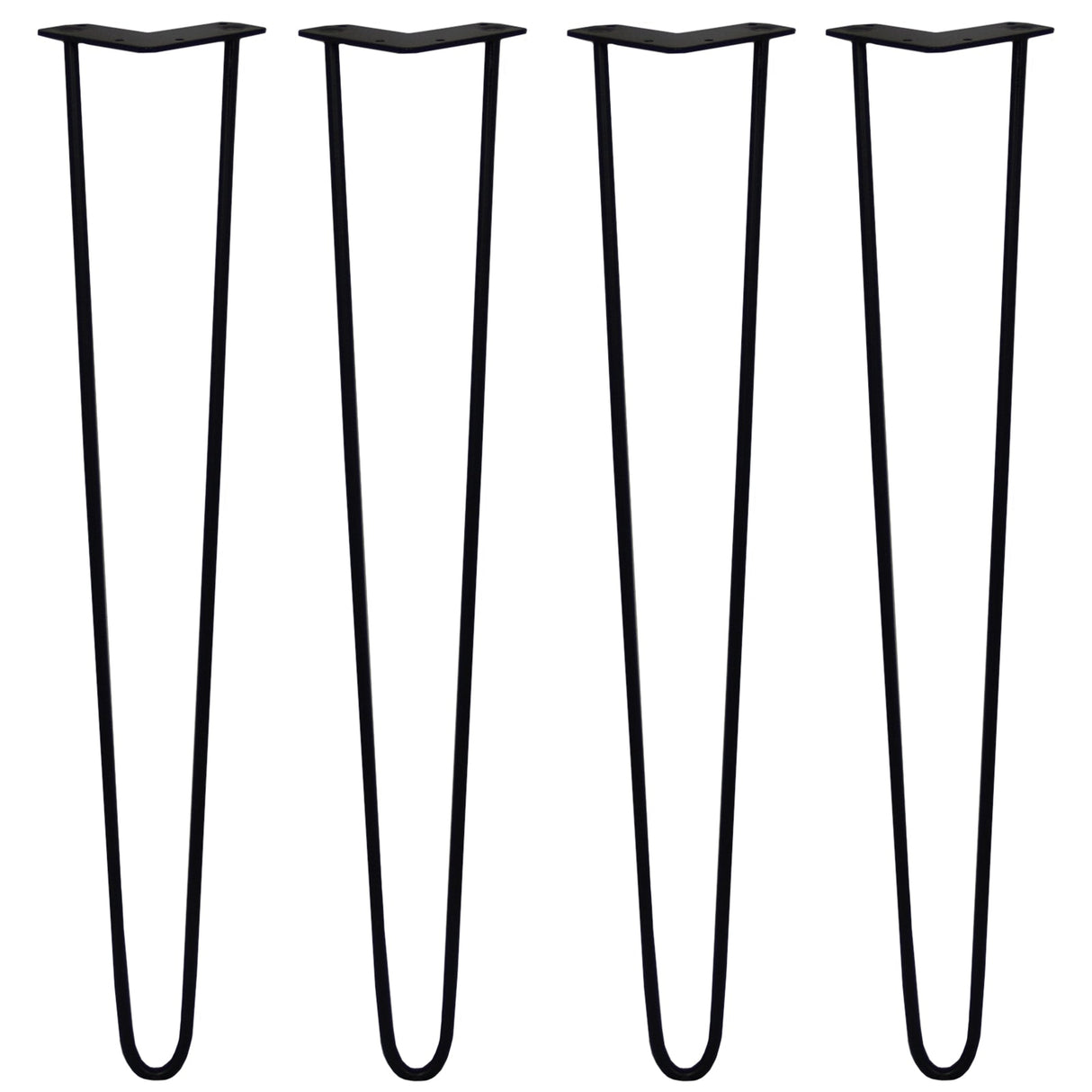 Pernas de garfo de ski em aço preto, com design elegante e moderno, medindo 71cm de altura e 10mm de espessura, ideal para móveis