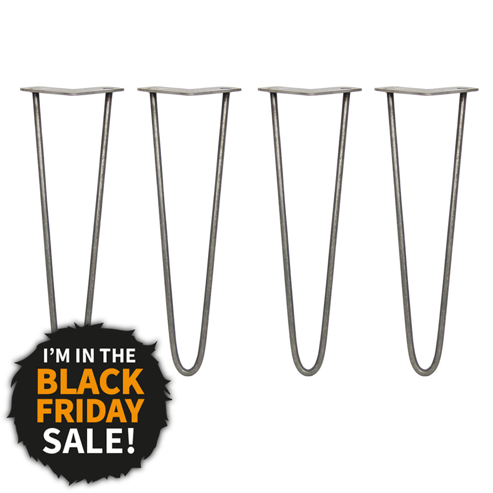 4 Pernas de Forquilha Pernas de SkiSki 40,6cm Aço Natural 2 Dentes 10mm