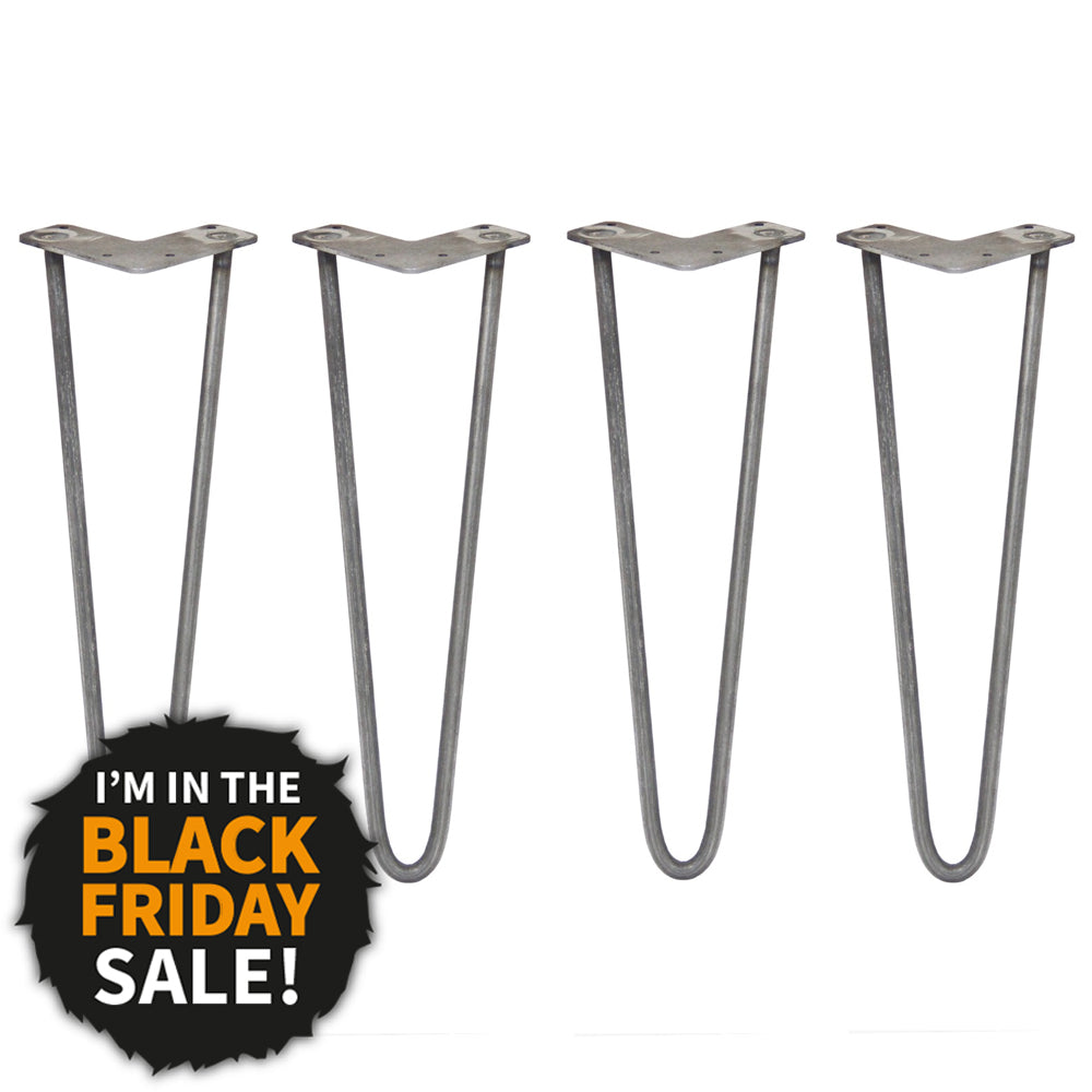 4 Pernas de Forquilha Pernas de SkiSki 40,6cm Aço Natural 2 Dentes 12mm