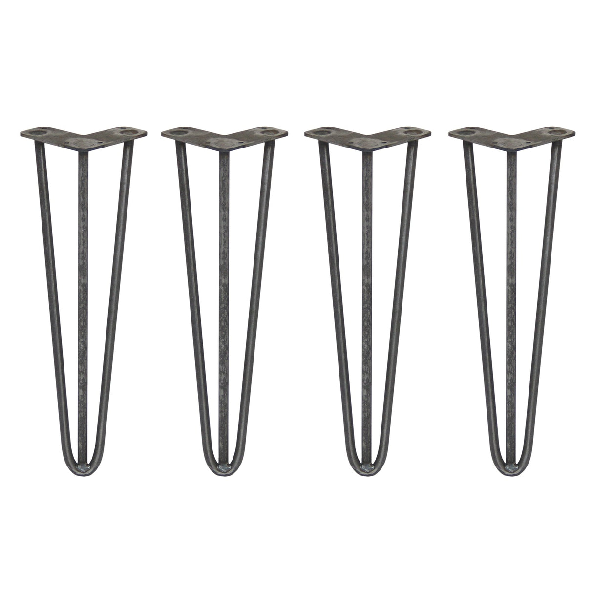 4 Pernas de Forquilha Pernas de SkiSki 40,6cm Aço Natural 3 Dentes 12mm