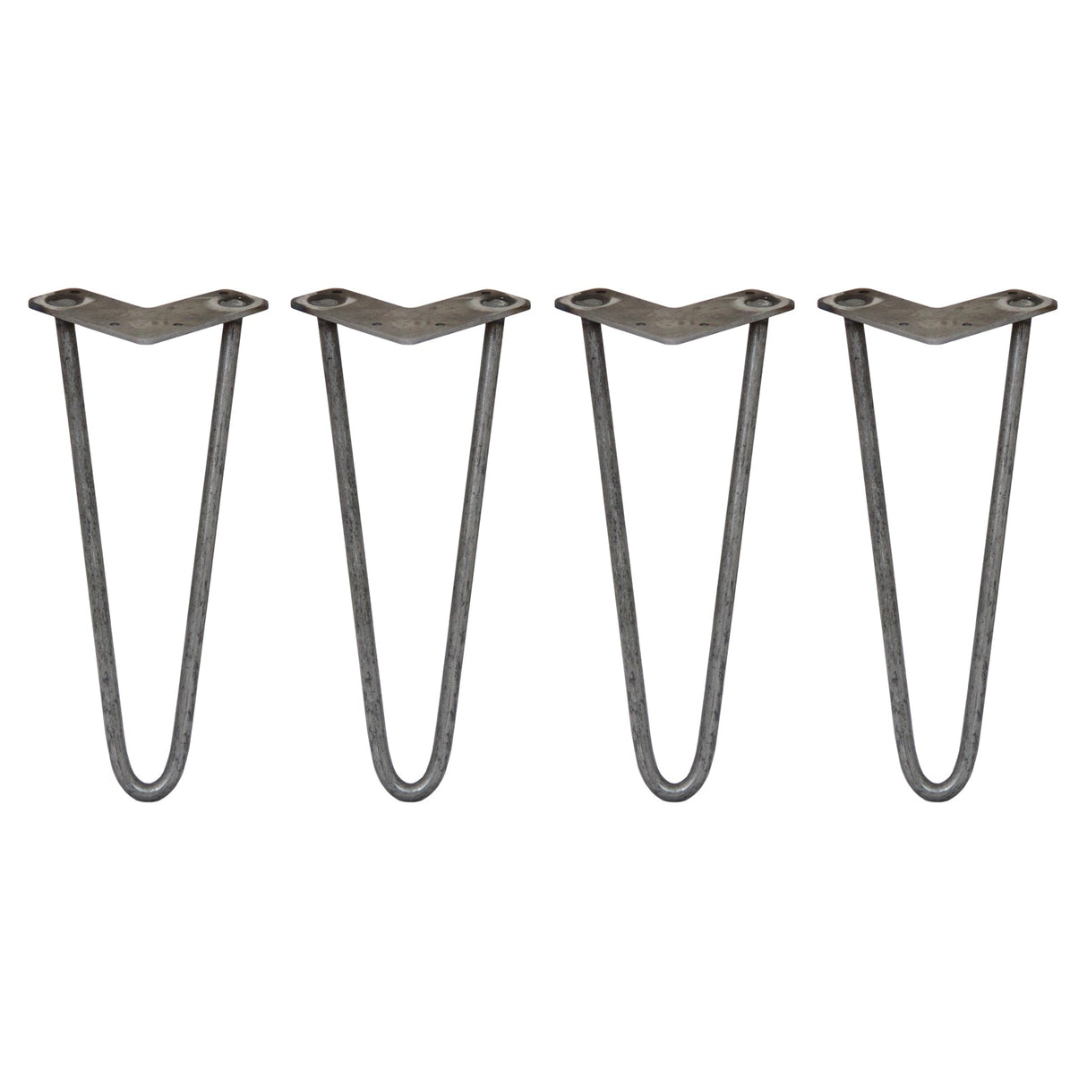 4 Pernas de Forquilha Pernas de SkiSki 30,5cm Aço Natural 2 Dentes 12mm