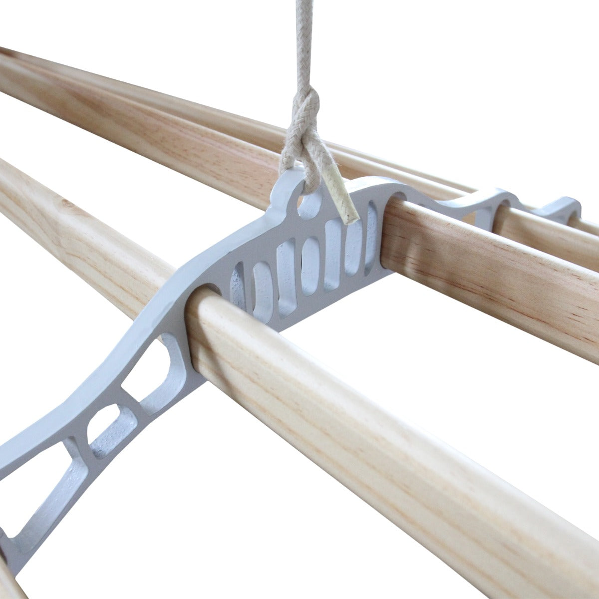 Varal de Teto com Sistema de Polias e 6 Ripas Brancas de 2,4m