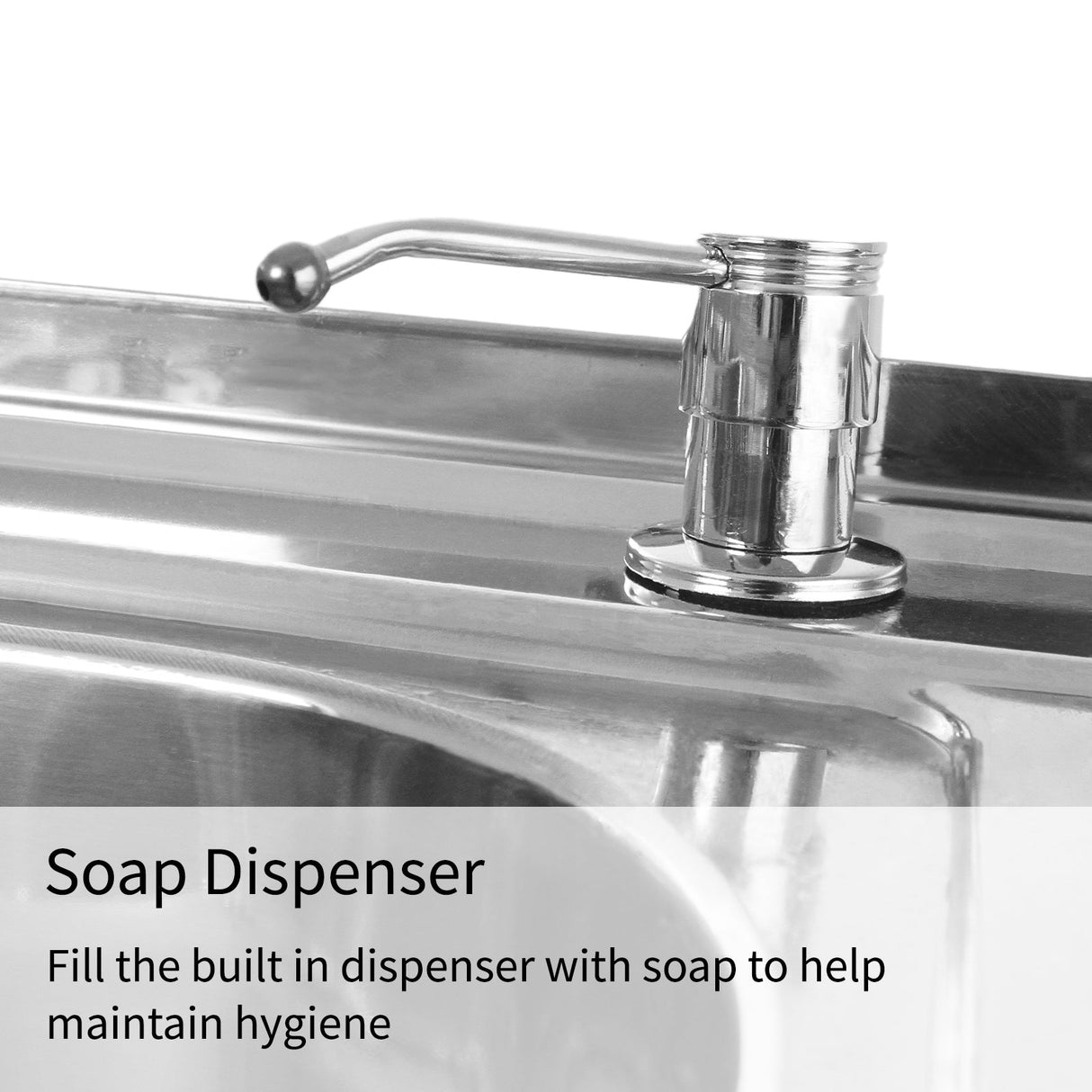 Pia comercial de tigela dupla de aço inoxidá vel e escorredor á… direita