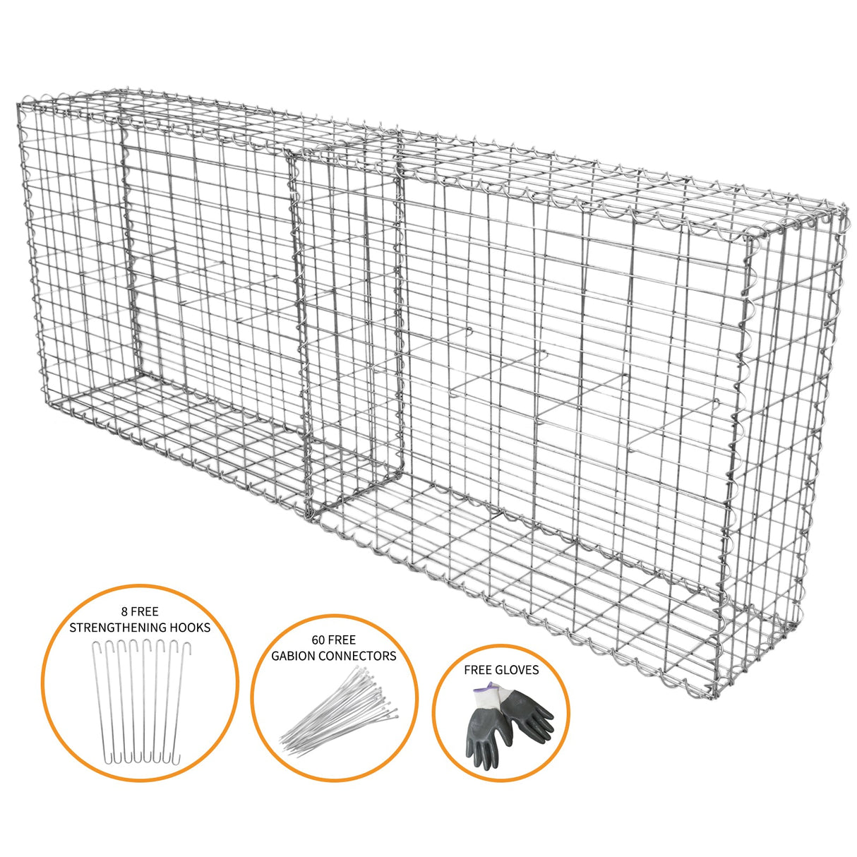 2 gaiolas exteriores em aço galvanizado para decoração 100 x 80 x 30cm