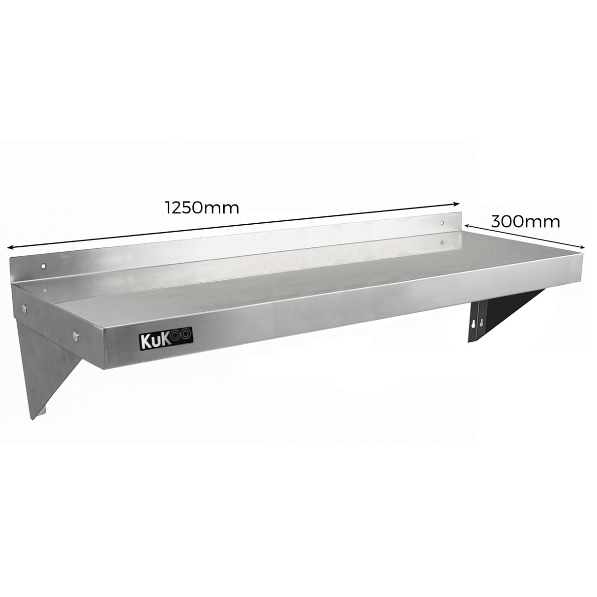 Bancada de aço inoxidável de 1,5 m com duas prateleiras, acabamento brilhante, resistente e ideal para ambientes de catering