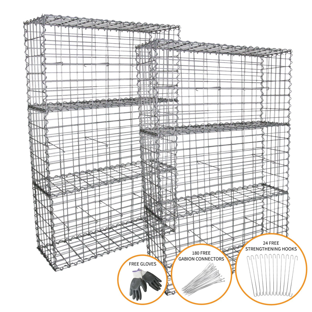 6 gaiolas exteriores de aço galvanizado para decoração 100 x 50 x 30cm