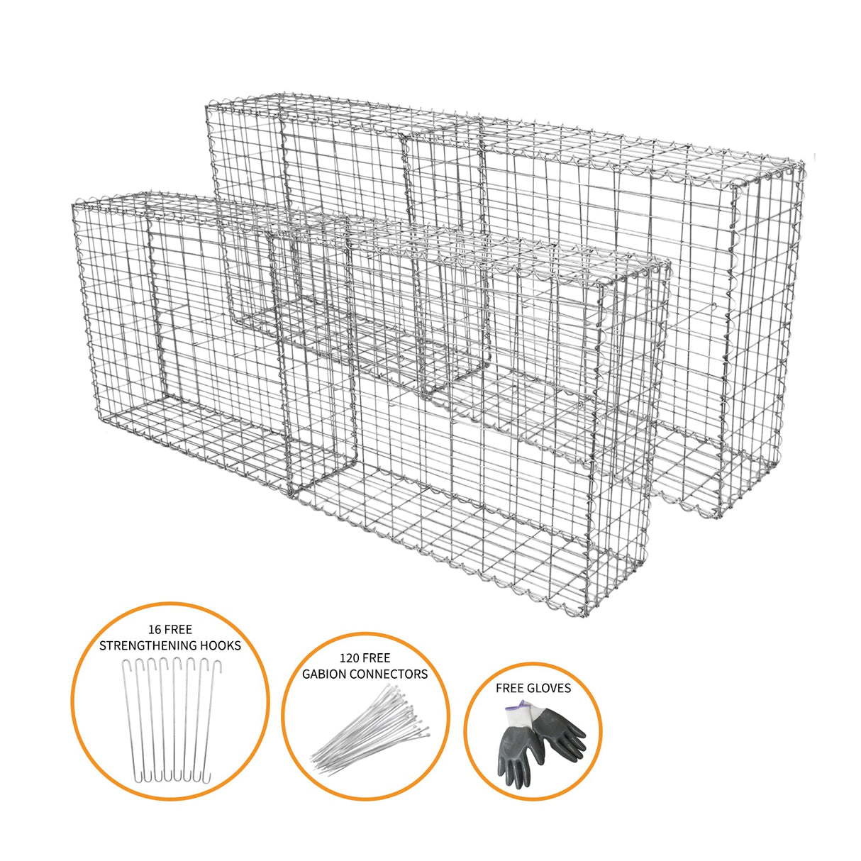4 gaiolas exteriores de aço galvanizado para decoração 100 x 80 x 30cm