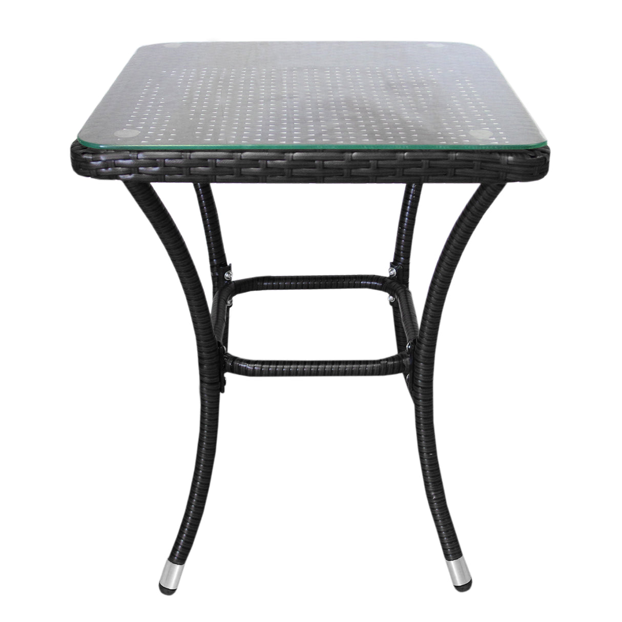 Conjunto bistró de rattan, 3 peças, cadeira de jardim ao ar livre, mesa, pá tio, sala de jantar, varanda, preto