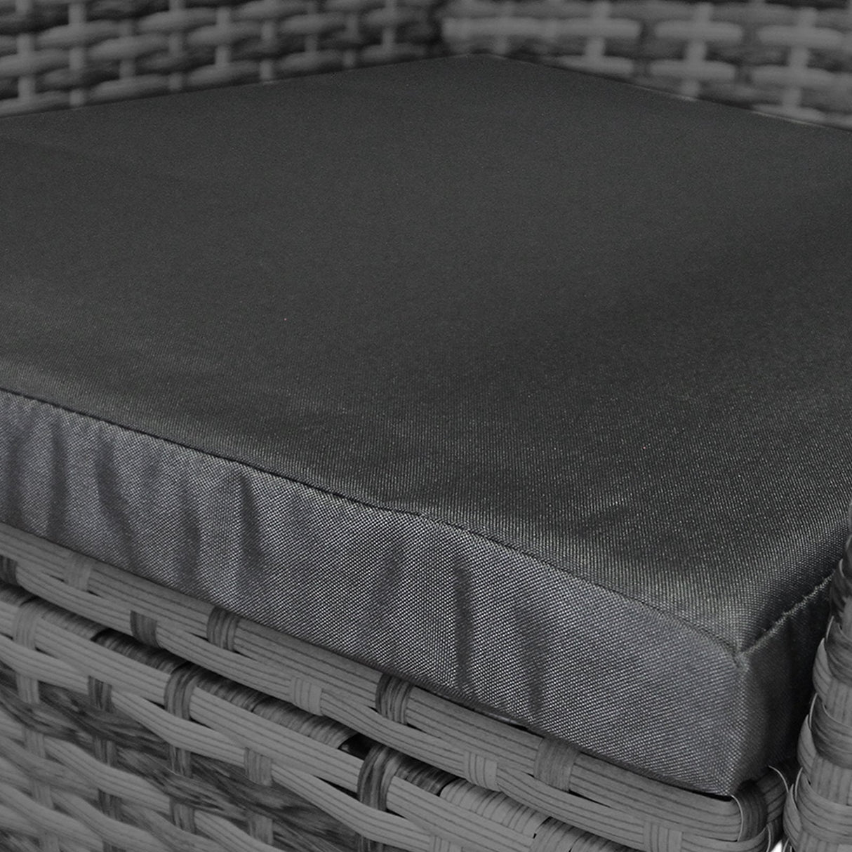 Conjunto bistró de rattan, 3 peças, cadeira de jardim ao ar livre, mesa, pá tio, sala de jantar, varanda, cinza