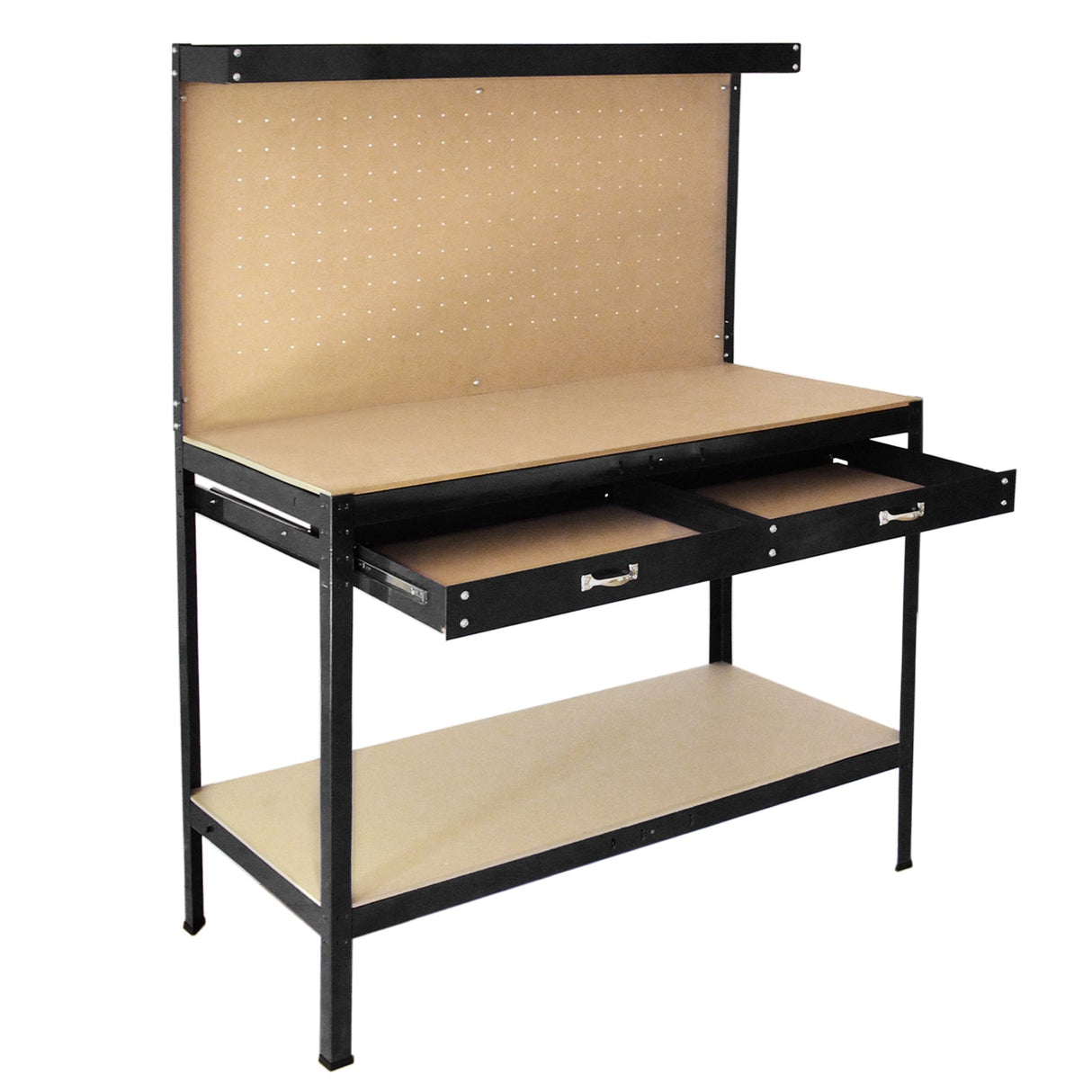 Bancada de trabalho mesa de trabalho ganchos gaveta oficina preto