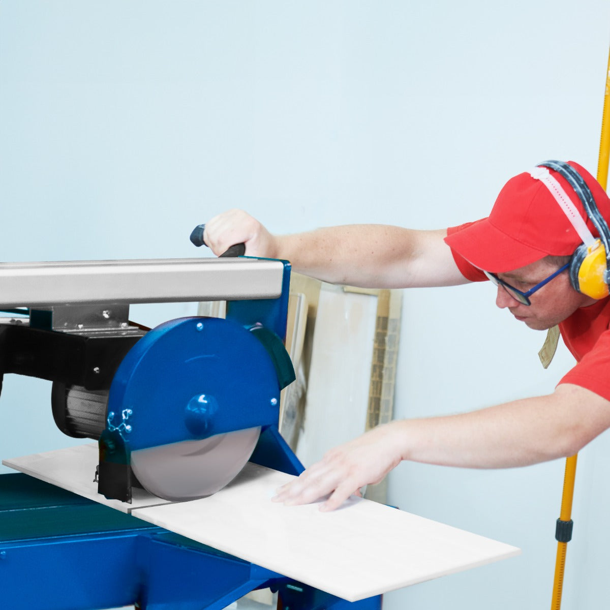 Má quina de corte elétrica 920mm 1200W da telha do banco molhado do cortador da telha