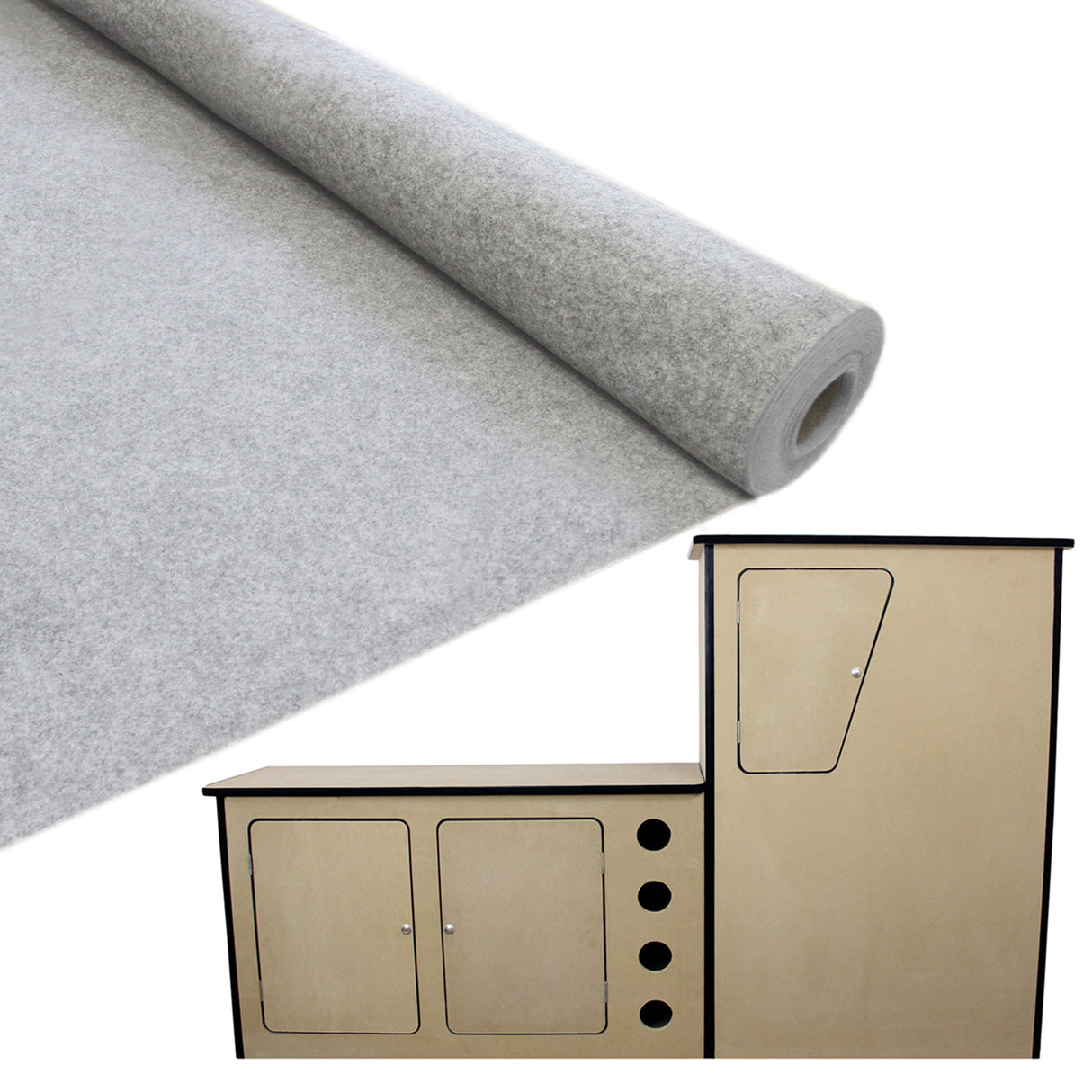 Revestimento e cola para van cinza prateado de 11 m² com cozinha para camper.