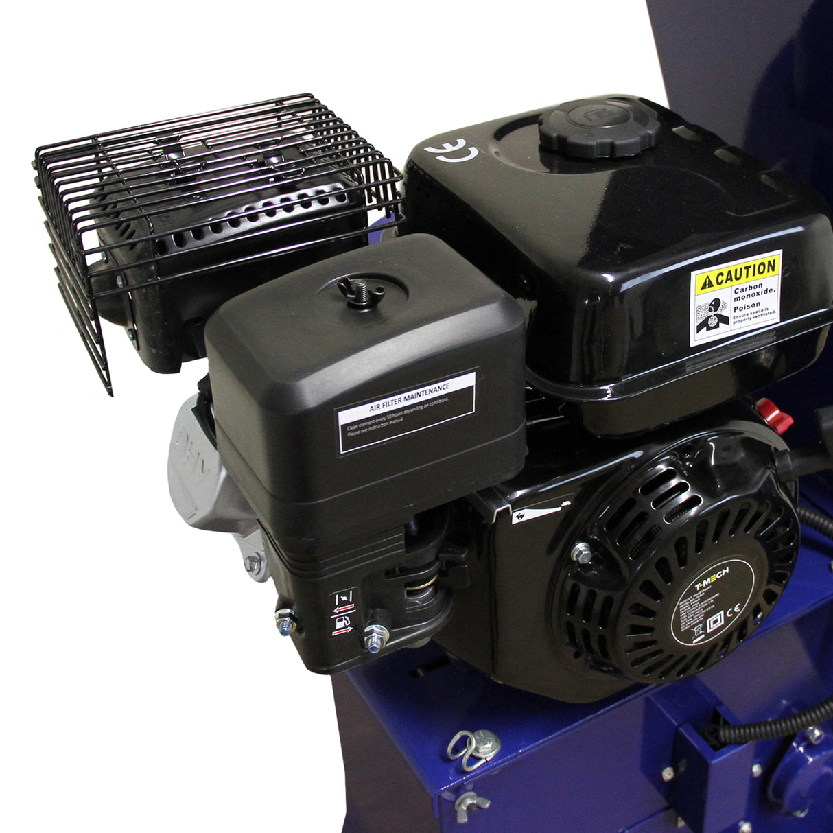 Ferramenta multifuncional 5 em 1 com motor preto de 6,5 HP, destacando detalhes do sistema de ventilação e estrutura robusta