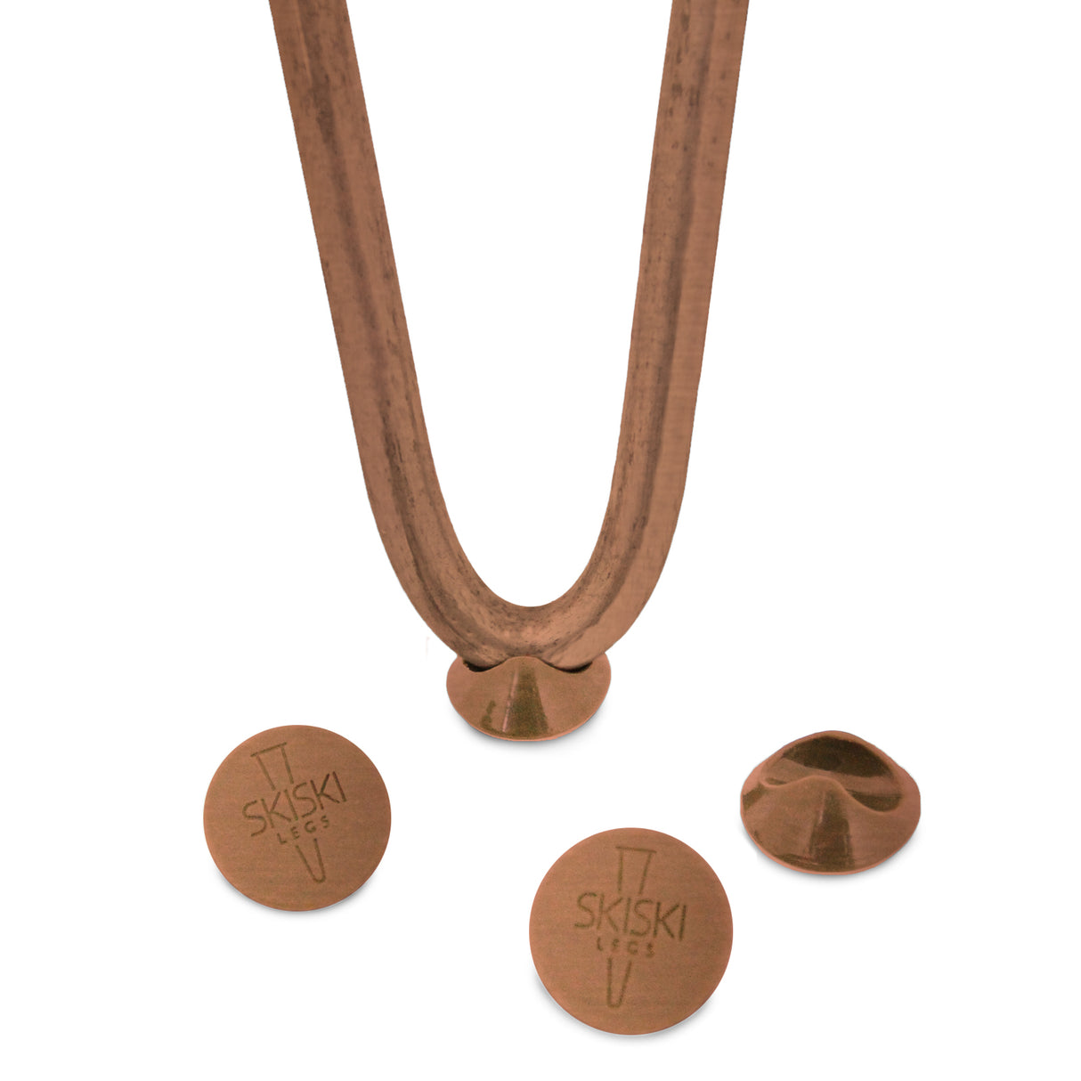 Pernas de garfo para mesa SkiSki em bronze, com 30,5 cm de altura, 2 dentes de 10 mm e acabamento liso, ideal para móveis modernos