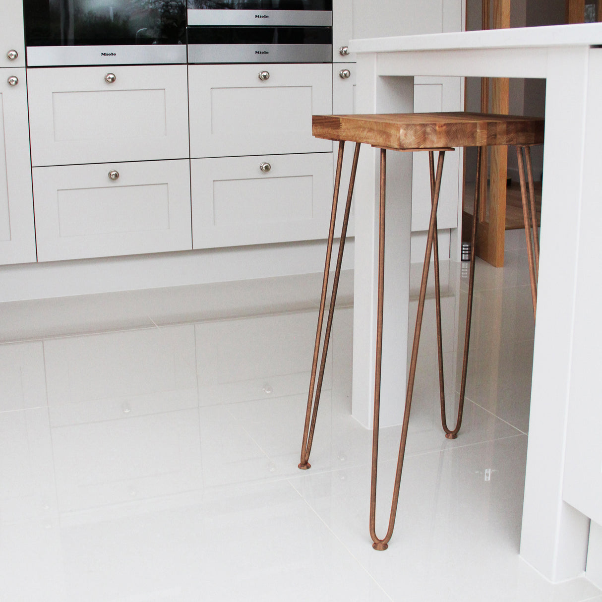 Pernas de garfo de metal cobre para mesa, 30,5 cm de altura, com design elegante e moderno, ideal para móveis contemporâneos