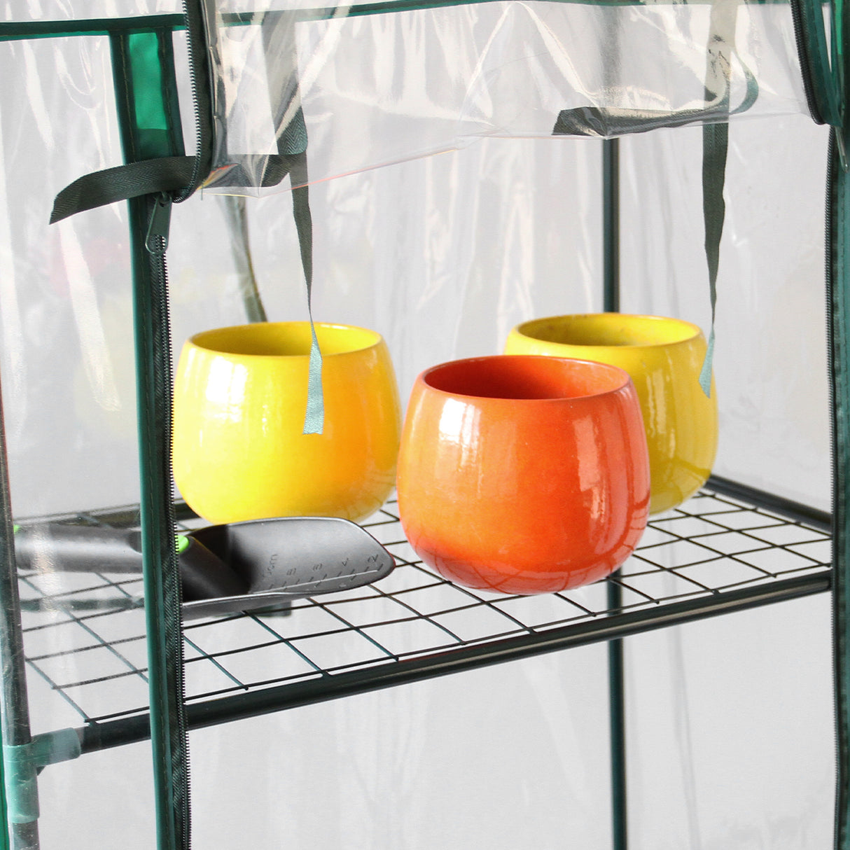 Estufa 4 camadas com tampa de PVC pequenas prateleiras de plá stico para cultivo de casa e jardim externo