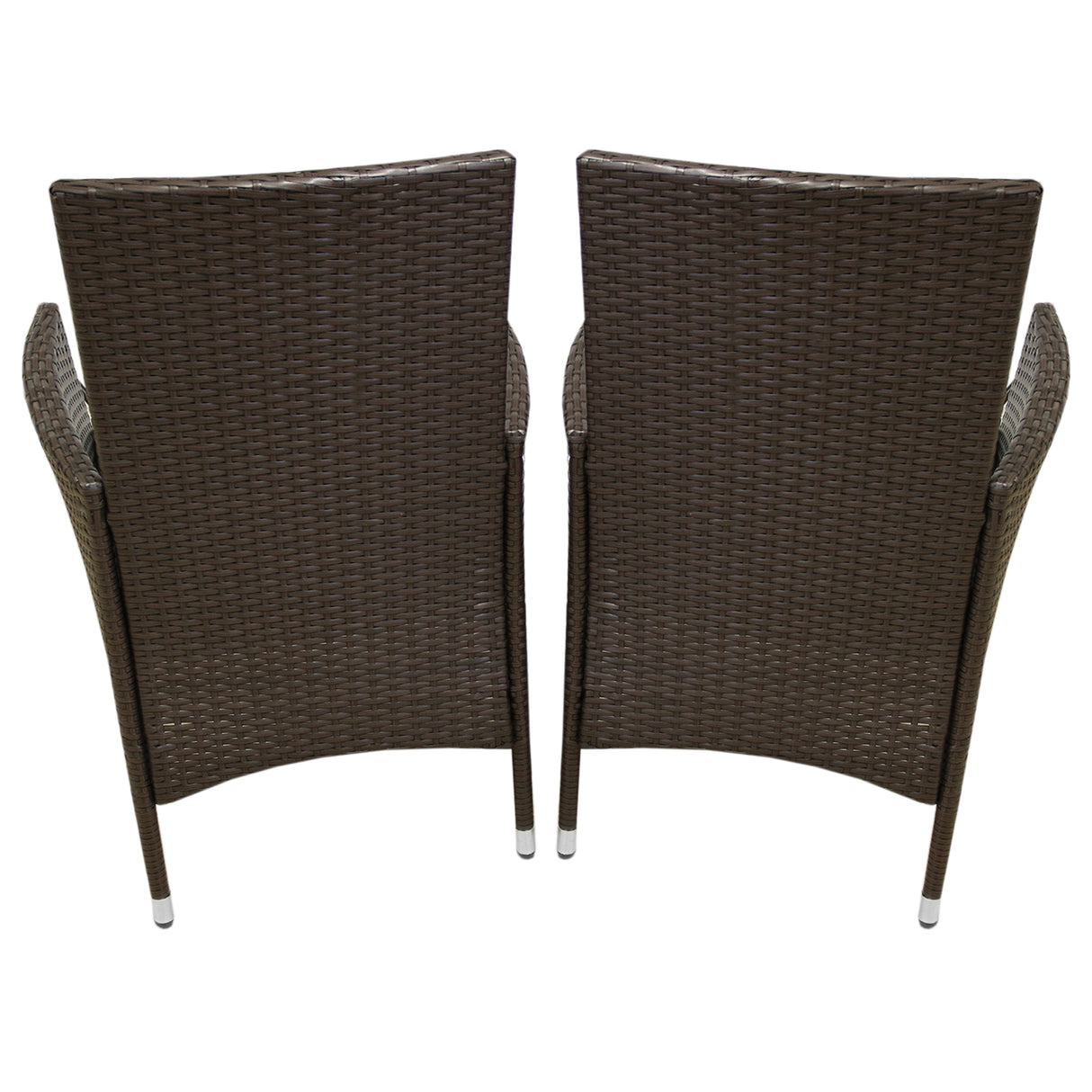 Conjunto bistró de rattan, 3 peças, cadeira de jardim ao ar livre, mesa, pá tio, sala de jantar, varanda, marrom